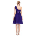 Grace Karin Novo Modelo Nice One Shoulder Chiffon Cheap Purple Prom Tube Dress CL4106-2 #